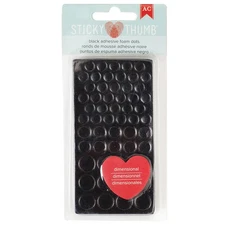 Sticky Thumb Dimensional Adhesive Foam 275/Pkg-Black Dots, Assorted Sizes