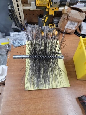 Pro Quality 10 Round Chimney Brush, heavy duty wire, 3/8  NPT stem