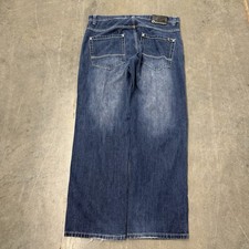 VINTAGE Southpole Jeans Mens Blue Denim Pants Y2K Baggy Brown Tab 40x34