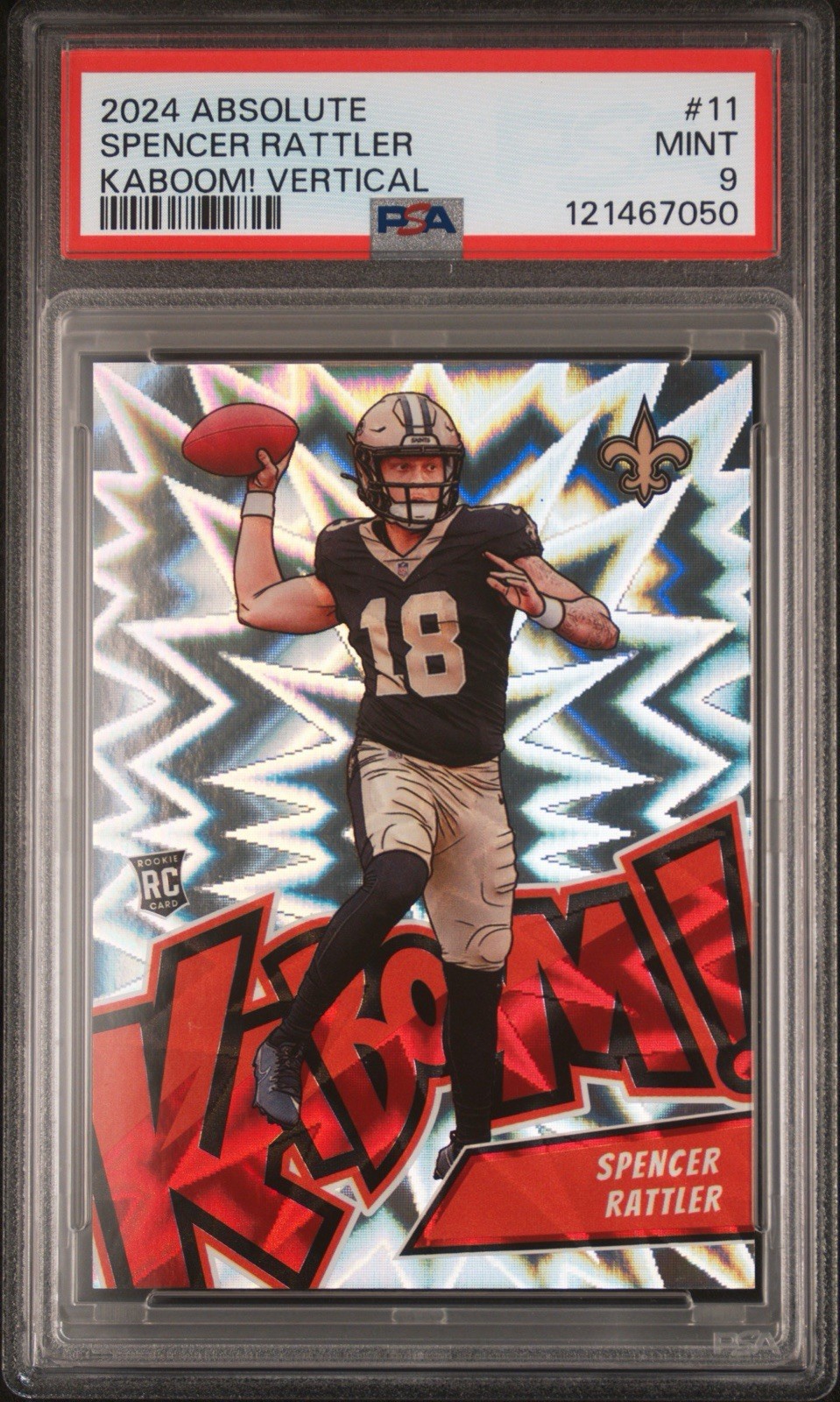 2024 Panini Absolute Spencer Rattler Kaboom! Vertical Rookie Card PSA 9