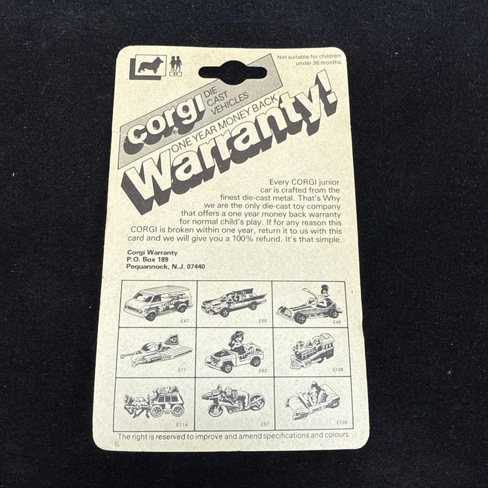 1982  Corgi  JUNIORS BATMOBILE #69 MOC  1:64 - - Image 4 of 4