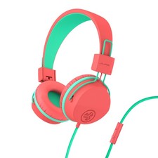 Jlab JBuddies Studio on-Ear Folding Kids Headphones Peach/Mint 6 age