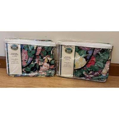 VINTAGE MARTHA STEWART Pillow Shams LOT 1990 s Floral Medley NEW 3277-60