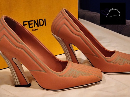 FENDI Pink Neoprene and Rubber FFreedom Pumps , FENDI High Heels Size 37