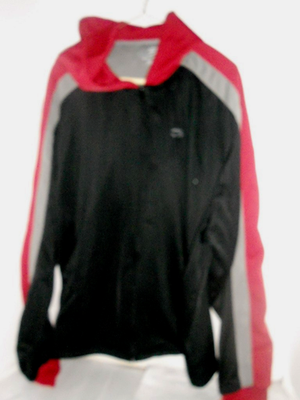 #ad Champion Men#x27;s Hooded Lined Jacket Pullover XL Black amp; Red NOS $2.00
