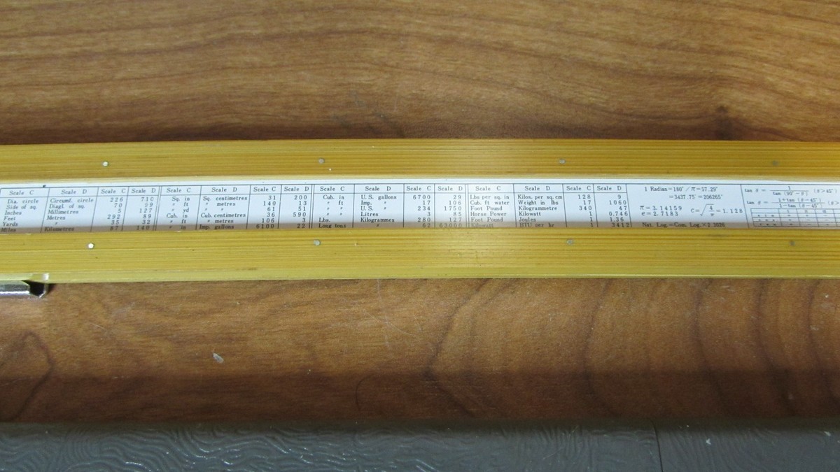 専用3 Vintage Frederick Post Co. 1447 wooden Bamboo Slide Rule w/ Case