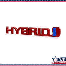 Red 3d Metal Hybrid Emblem Badge Adhesive Letters Vehicle Door Side Fcolor Red Red 3d Metal Hybrid Emblem Badge Adhesive Letters Vehicle Door Side Fcolor Red