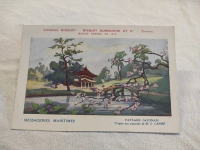 Postcard Japanese Landscape Cognac Bisquit Dubouche Messageries Maritimes