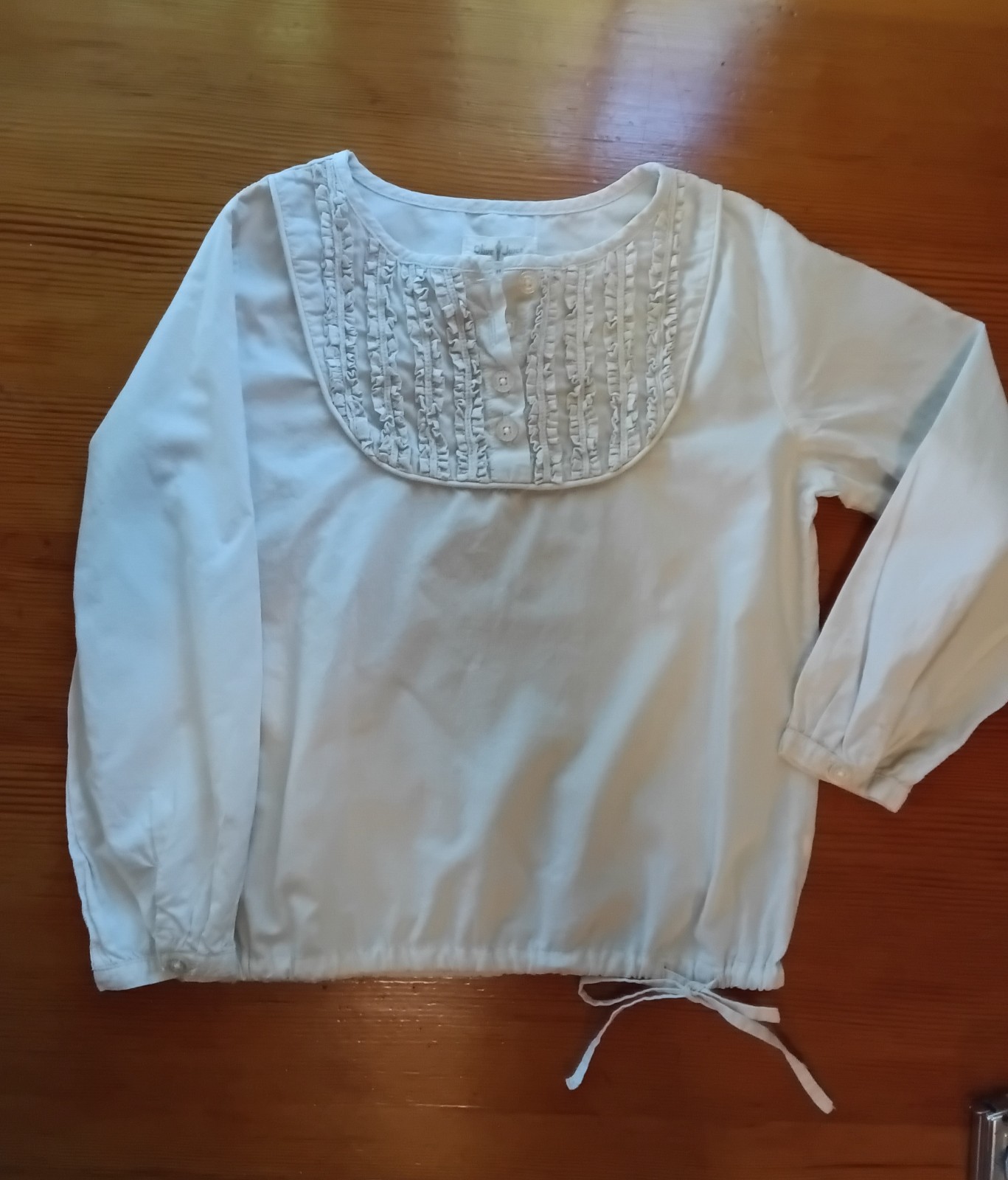 Olive Juice  100% Cotton Girls 6,  Off White Blouse Ruffle Retro Boutique 