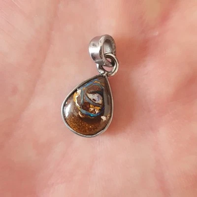 Pendentif opale boulder Koroit - Australie Acier Inoxydable  - Photo 1/4