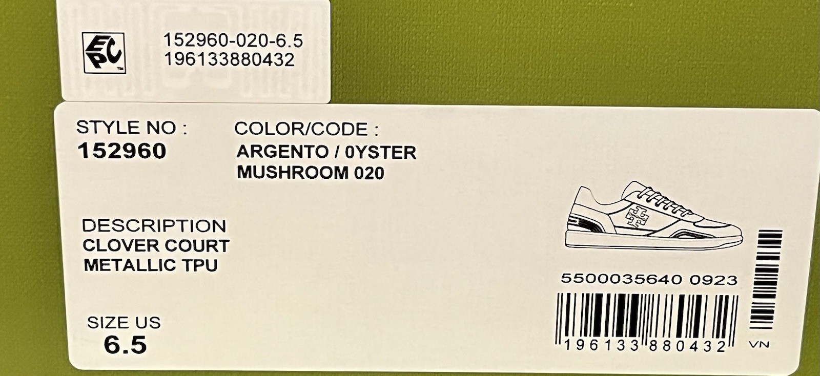 TORY BURCH ARGENTO/OYSTER MUSHROOM 152960-020 SIZE 6.5,8 thumbnail 14