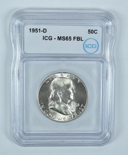 1951-D Franklin Half Dollar MS65 FBL ICG