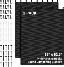 2 PCS Large Sound Dampening Blanket,96" X 80" Sound Absorbing Studio,Noise Cance