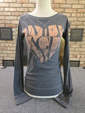 American Eagle 2012 Heart Logo Long-Sleeve Themal Shirt Womans Sz M Y2K Mallcore