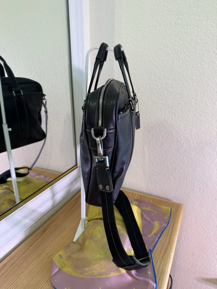 Vintage Coach 2-way Black Leather Business Bag Style Number F70021. Excellent - Image 4 of 4