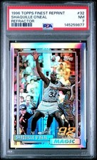 1996 TOPPS FINEST REPRINT #32 SHAQUILLE O'NEAL REFRACTOR PSA 7 POP 7