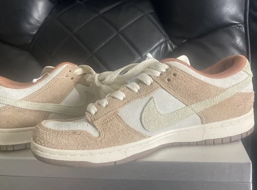 Nike Dunk Low Premium Medium Curry SIZE 8 women pink/white canvas look 