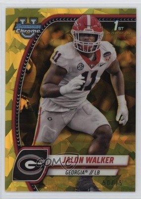 2024 Bowman U Chrome Sapphire Yellow 50/75 Jalon Walker #89 1s9z