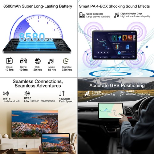 T30STablet 11'' Android 14 16GB+256GB/1TB TF Octa-Core, 2.4K Display, 8580mAh... - Picture 7 of 7