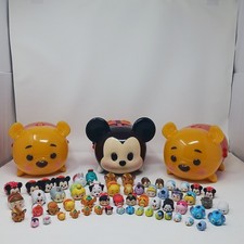Disney Tsum Tsum Lot 58 Figures  3 Cases Mickey Mouse Winnie The Pooh Stacking