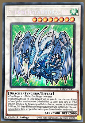 Sternenstaubdrache Alternatives Artwork Secret Rare Yugioh 1. Auflage L5DD-DES01