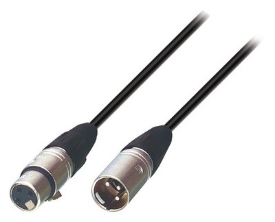 Lautsprecherkabel 2x0,35mm XLR male female Schwarz Stecker Tasker 300786 BLACK