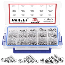 Metric Screw Nut Bolt Assortment Set M3 M4 M5 Alloy Steel Socket Head Cap 510 Pc
