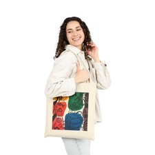 Abstract Doodle Canvas Tote Bag Original Art Print Cotton Reusable Bag