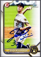2022 Bowman Draft Jacob Misiorowski #BD132 Auto RC Baseball Card Prova Cert