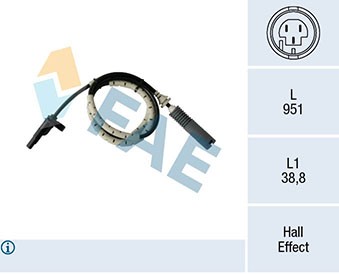 FAE ABS Sensor Raddrehzahl DrehzahlfüHler Hinten FüR BMW 3Er Touring E91 E93-image