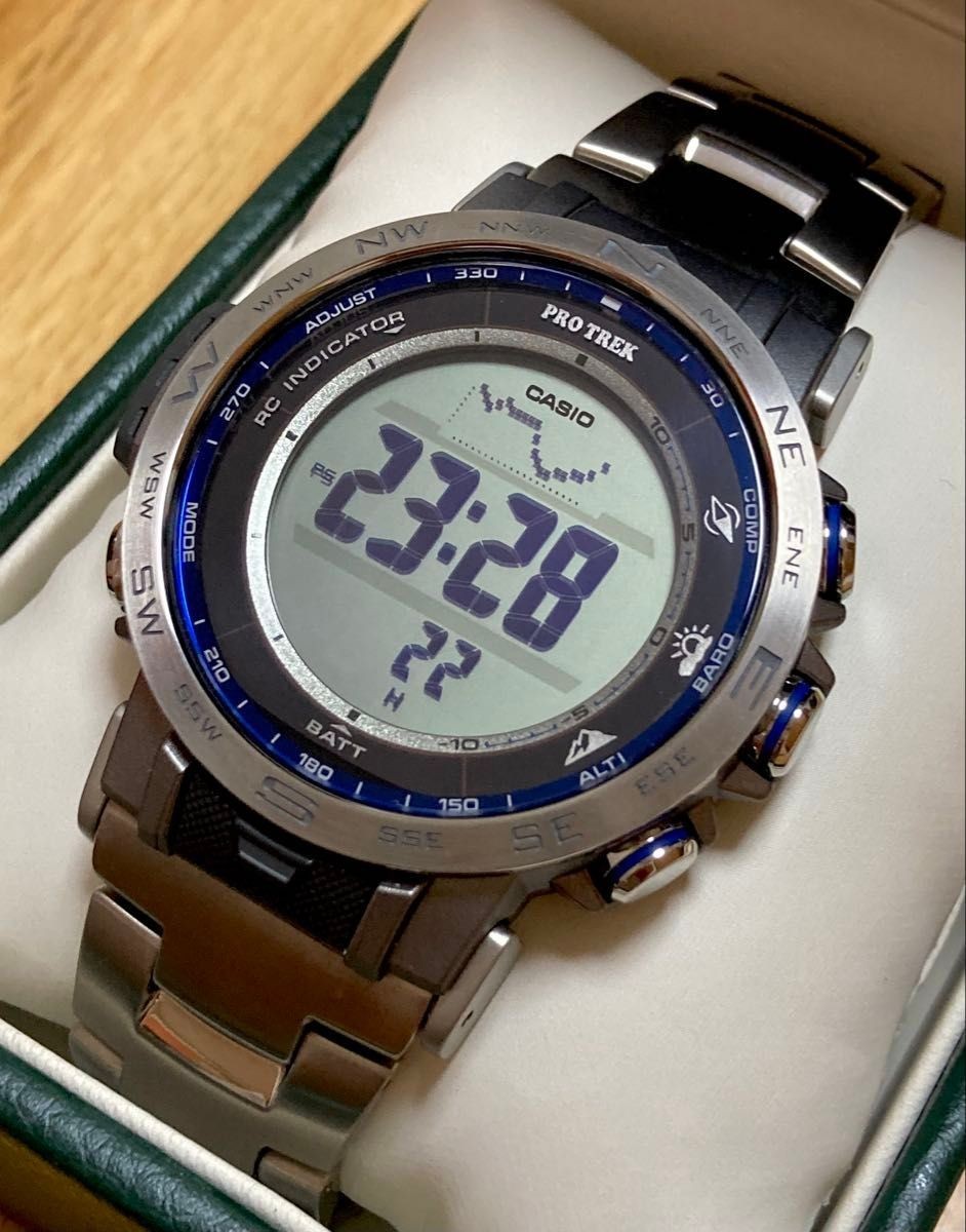 CASIO PRO TREK PRW-31YT-7JF Solar Radio Titanium Digital Watch 4cm Wrist 17.5cm
