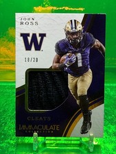 #18/20 RC 2017 John Ross CLEATS Memorabilia Immaculate WR HUSKIES Bengals