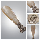 SCEAU à Cacheter ARGENT/NACRE, Ancien Cachet, Tampon, Cire, Monogramme