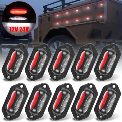 LED License Plate Tag Light Lamp Red White For Truck Trailer SUV RV Universal