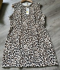 M&S ~  Leopard Pint Short Sleeveless DRESS ??~ Size 16. New