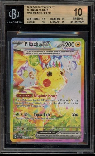 Pokemon Pikachu ex Surging Sparks Special Illustration Rare #238 BGS 10 Pristine