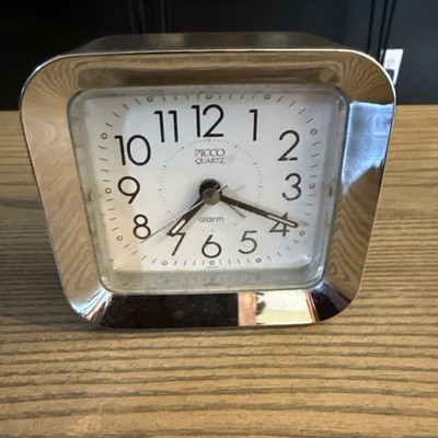 Vintage Picco Quartz Alarm Clock Square Color Black, working condition