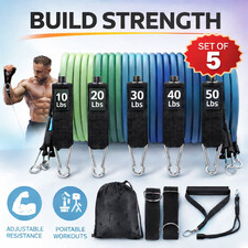 150lbs Resistance Bands Set Exercise Bands with Handles Door Anchor Gym Kit