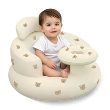 Inflatable Baby Seat with Tray, Blow up Infant Chair for Babies 3 Months and up