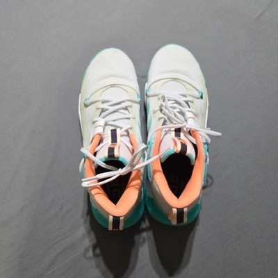 Adidas size 14 Harden Stepback 3 Basketball Shoes Mens White Turquoise Sneakers