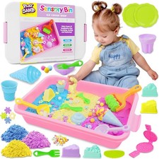 SMILESSKIDDO Sensory Bin Baking Ice Cream Play Sand Kit 3.3 lb Toys for Kids