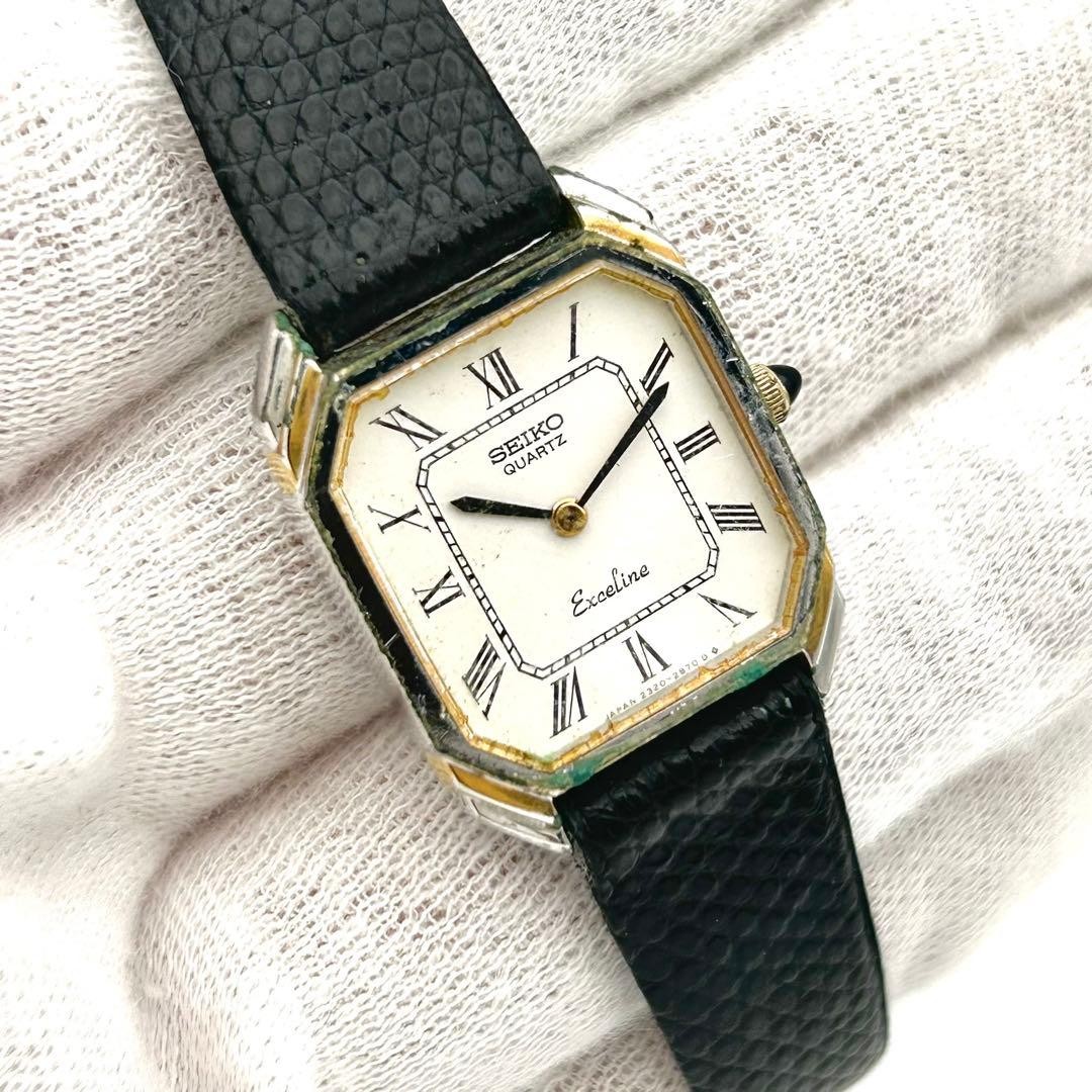 Seiko Exceline 2320-6440 SS Gold wrist 16cm/6.3in Quartz Dress