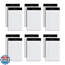 Oxford 5 x 8 Legal Pads, 12 Pack, Narrow Ruled, Perforated White 