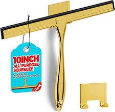 10-Inch Golden All-Purpose Shower Squeegee for Shower Doors Tile Shower Walls