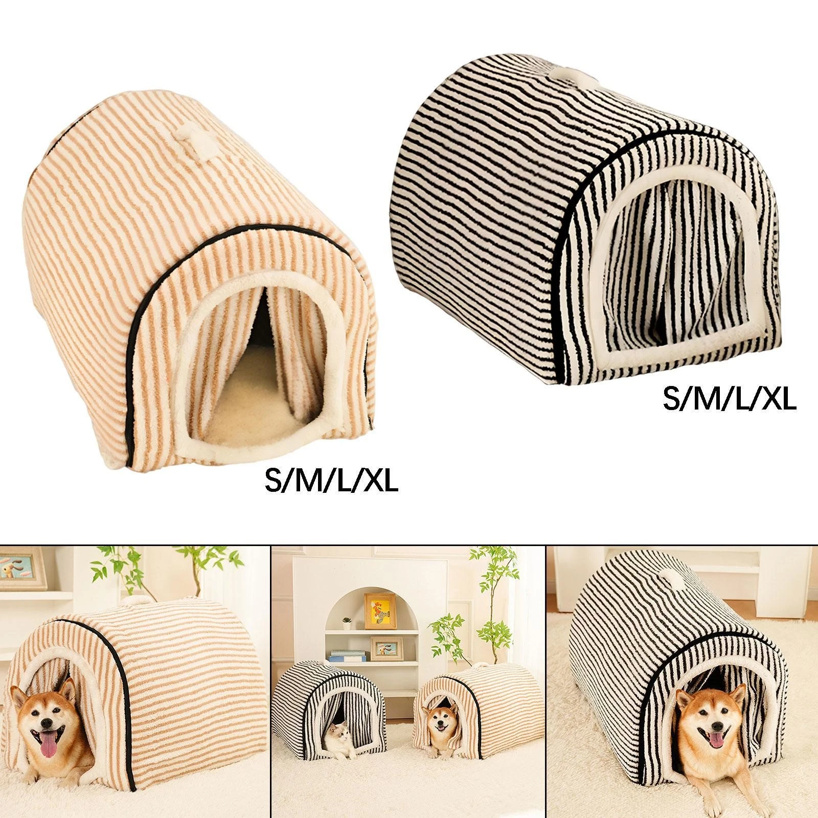 Cat Cave Bed Pet Tent Nonslip Bottom Dog House for Feral Cats Lawn Courtyard