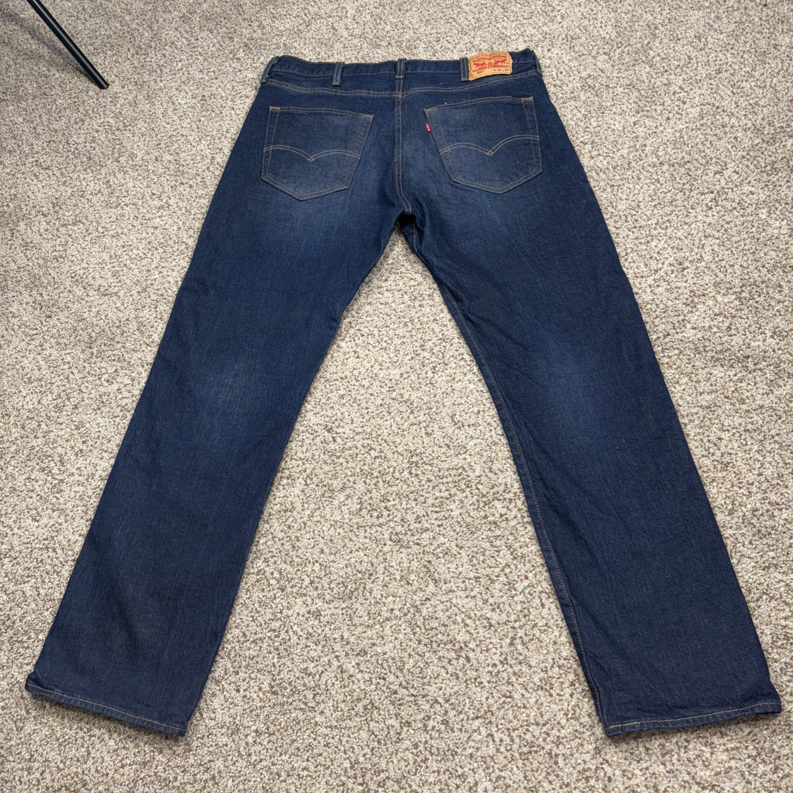 Levi's 501 Jeans Straight Leg Button Fly Denim Blue Mens Size 40x34 Fits 39 X 33 - View 13