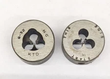 2 Kromhard 6-32 NC Round Dies 1" OD Solid Die Carbon Steel CS NEW USA