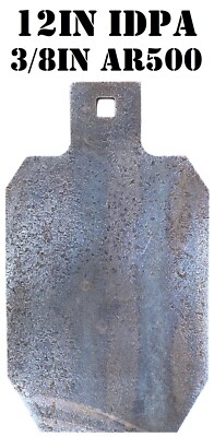 3/8'' AR500 7''x12'' IDPA/IPSC Steel Shooting Rifle Target - 1pc Metal Gong Set