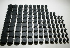 107 Cole Parmer Black Rubber Stoppers, Assorted Sizes 00 to 8, Tapered Plug