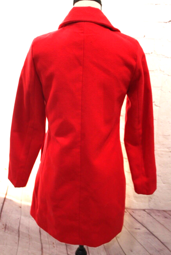 Women's Red Lined Button Front Jacket w/Pockets Size S - Picture 2 of 2